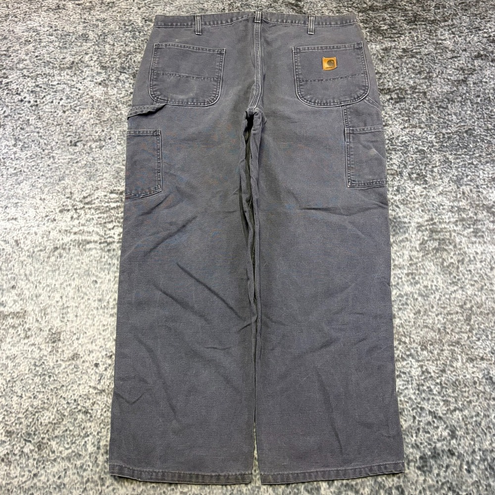 Carhartt Carpenter Pants Mens 40x30 Gray Canvas Workwear Utility Vintage B11 PTB